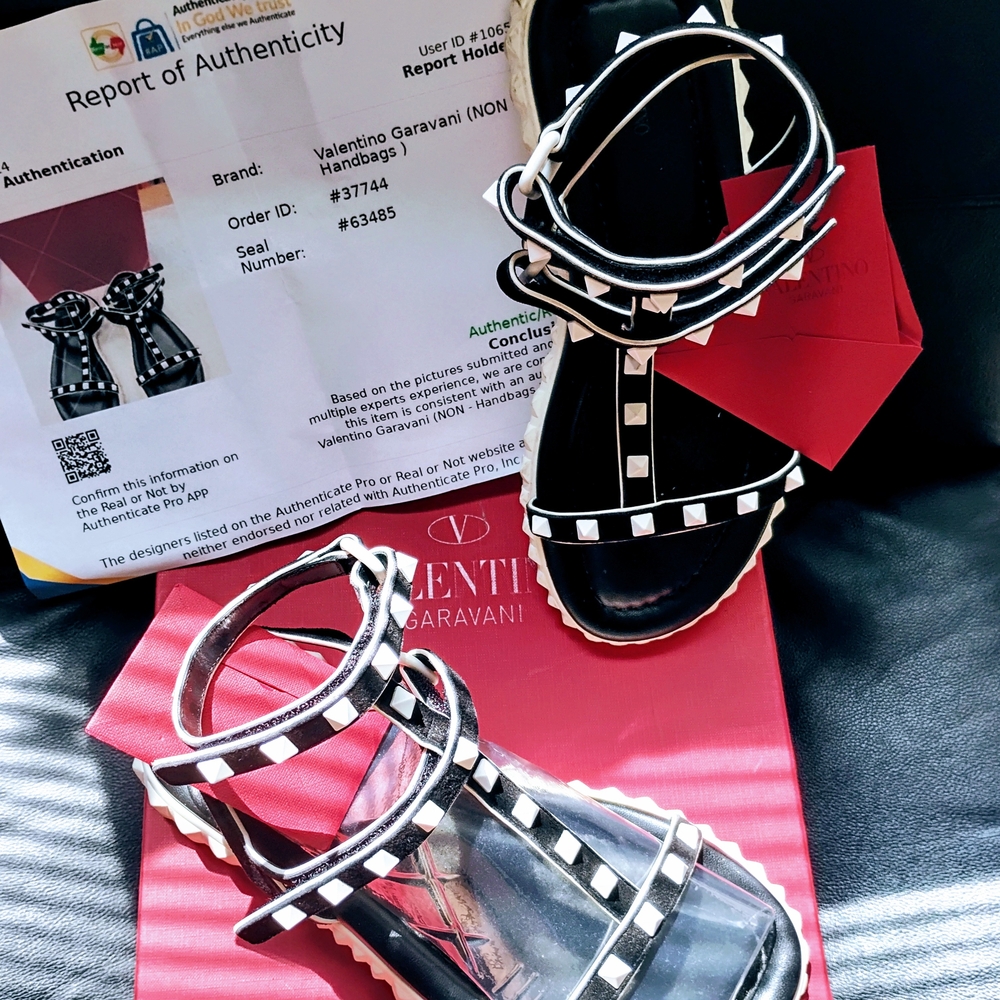 Valentino Garavani Black Studded Sandals